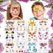 Animal Face Tattoos Stickers for Kids Temporary Fake Paint Tattoos 12 Sheets  Water Transfer Birthday Party Supplies Festival Favors Makeup Skin Decor for Girl Boy