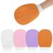 Wllhyf 4 pieces peeling glove body face peeling sponge exfoliating gloves hammam glove for body scrub ingrown hair women (white pink purple orange)