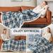 Inhand Sherpa Throw Blanket Navy Blue 60 x 80 - Warm Cozy Plaid Throw Blanket for Couch Bed Sofa - Reversible Fluffy Plush Fleece Blanket for Adults - Buy Online on GoSupps.com