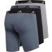 adidas Men's Stretch Cotton 3-Pack Long Boxer Brief - Small - Onix/Black/Black/Grey - Black - Buy Online on GoSupps.com
