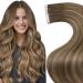 LAAVOO TAPE Extensions Real Hair Balayage Brown Real Hair Extensions Tape In 40 cm hair extension Real hair Tapes light brown ombre ashblond extension real hair tapes #8/16/8 50g/20PCs 40cm-20PCs 1.5 #8/16/8
