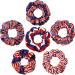 6 Pieces American Flag Hair Scrunchies Independence Day Scrunchies 4th of July Velvet Scrunchies for Hair Patriotic Hair Accessories Elastics Hair Band Tie for Women Girls Hair Accessories Hair Ties
