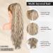 FLUFYMOOZ 26 Inch Blonde Drawstring Ponytail Extension for Women - Long Curly Wavy Synthetic Hairpiece with Highlights - Buy Online on GoSupps.com