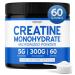 Creatine Monohydrate Powder 5G l Micronized & Unflavored l 60 Servings 5000mg per Serving l Pure Creatine Supplement for Men & Women l Supports Muscle Growth Energy & Recovery l Non-GMO & Vegan