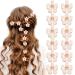 12 pieces flowers hair clips mini flower hair clip trendy flower hair clip cute trendy flower hair clip non -slip plastic hair clip for Valentine's day party wedding beach party pool white