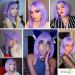 Bob Short Purple Wig with Bangs for Women - Lavender Silky Straight Costume Cosplay Party Daily Use 12 - Heat Resistant Synthetic Hair (Light Purple) - Buy Online on GoSupps.com