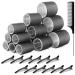 Kouclaa 31 Pcs Black Hair Roller Set Hair Rollers With Clips 3 Size(64mm 48mm 36mm) 18 Pcs Rollers for Hair Volume and 12 Hair Clips and 1 Comb Hair Rollers for Long Hair Medium and Short Hair Black(64mm 48mm 36mm)