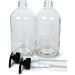 Vivaplex 2 Large 16 oz Clear Glass Bottles with Black Lotion Pumps - Buy Online on GoSupps.com