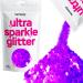 Hemway Premium Ultra Sparkle Glitter Multi Purpose Metallic Flake For Arts Cosmetics Resin Festival Face Hair - Fluorescent Purple - Super Chunky (1/8 "0.125" 3mm) 100g / 3.5oz Fluorescent Purple Super Chunky - 100g