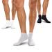 SMARTKNIT Seamless Mini-Crew Socks 3-Pack for Diabetes Arthritis or Sensitive Feet (Black White Grey - Small)
