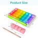 Fullicon Weekly Pill Organizer - 4x Daily 7 Day Travel-Friendly Moisture-Proof Pill Box for Vitamins & Supplements (Clear & Green - Buy Online on GoSupps.com