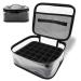 holay Nail Polish Organizer Durable and Reliable Nail Polish Holder with PVC Exterior Storage Bag with 30 Foam Slots   Professional Nail Organizer and Carrier-9.4x8.46x5-inch (Transparent black)
