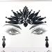 black face jewels face gems for makeup festival halloween costumes accessories mermaid forehead rhinestone sticker diamond pasties body jewels stick on body gems for rave party accessories (peacock tail)