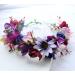 Floral Crown Headband Flower Garland Headband Hair Wreath Hair Garland Flower Halo Floral Headpiece Boho with Ribbon Wedding Party Festival Purple One Size - Buy Online on GoSupps.com