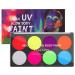 CCbeauty UV Glow Face Body Paint Palette | 8 Neon Colors | Water Activated | Safe & Washable | Halloween Makeup Kit + 10 Brushes - Buy Online on GoSupps.com