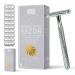 Jungle Culture razor plane ladies incl 10 blades environmentally friendly wet razor for women in silver single blades metal razor for body & face beauty gift bag Safety razor