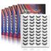 False Eyelashes 20 Pairs Manga lashes Wispy Dramatic Volume Cat Eye and Natural Look Strip Lashes Handmade Volume False Eyelashes 4 Styles Mixed Pack (5-Boxes)