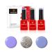 Bluesky Gel Nail Polish Set Glass Slipper Serenity KA1463 Wisteria Haze 80599 Aurora KS1050 3 x 5 ml Silver Glitter Blue Purple Pastel (Requires Curing Under UV or LED Lamp)