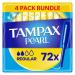 Tampax Compak Pearl Extra Comfort Regular Absorbency Light to Moderate Flow 72 Tampons With Applicator (18 X 4 Packs) SAVING PACK Extra Comfort & Leak Protection