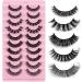 Strip Lashes False Lashes 10 Pairs 5 Styles Natural Look Clear Band Light Weight Wispy Faux Mink Russian Strip Lashes D Curl 3D Crisscross Multi-Layers False Fake Eyelashes