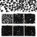 8030 Pieces Crystals Flatback Rhinestones Round Rhinestones Makeup Glass Gems Stones with 6 Mixed Sizes for Nail Phone Decorations Crafts DIY (Black)