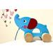 RB & G pulling toys from 1 year |Sweeted wooden pulling animal |Baby toy wood elephant to follow |Pulled wood from 1 year |Wooden toys pull-in elephant variant B 1 ear