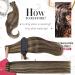 Moresoo Human Hair Extensions Clip in Dark Brown with Caramel Blonde Highlights 12 Inch 5 Pcs/70g #P4/27 - Buy Online on GoSupps.com
