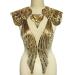 Gauze Sequins Gold Thread Feather Phoenix Tail Patches Sewing Fabric Collar Applique Brooch Embroidery Lace Patch DIY Wedding Gown Cheongsam Bridal Dress Crafts 1 Set/5pcs (Black) Ivory,Gold