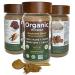 Feenlo - Organic Non-GMO 4 in 1 Mushrooms Blend. Reishi Cordyceps Lion's mane Chaga ground mushroom powder in a glass jar | 250g (8.8 Oz) | Best before Jul 19 2027