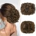 Sofeiyan Short Combs Messy Bun Hair Piece Wavy Curly Hair Extensions Bun Piece Drawstring Ponytail Chignon Combs Clip in Hairpieces for Women Medium AuBurn