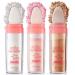 Ofanyia 3pcs Highlighter Powder Stick Polvo de Hadas Highlight Patting Powder Shine Body Brighten Shimmer Three-Dimensional Sparkle Patting Powder for Face Eyes Lips Hair Body Glow Makeup 3 Colors 9 G (1 SPACK)