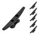 QPURO 6" Dock Cleat Black 6 Inch - Cast Iron Boat Cleats, Rope Cleat, Boat Dock Cleats - Ideal for Marine, Deck, Nautical Decor 5-Pack