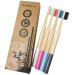Bamboo Toothbrush Eco-Friendly Packs of 4 Circular Organic Biodegradable handle with BPA-Free Soft Nylon Bristle.