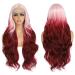 X-Tress 28" Lace Front Wig for Women Pink to Red Color Wig Synthetic Balayage Hair Wig Flamboyage Hair HD Lace Front Pre Plucked Wig Glueless Wig Soft Hair(Pink to Red) Pink & Red