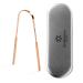 AyurRevitalis tongue scraper - Ayurveda oral hygiene copper colored against bad breath for good breath in travel case