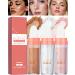3 PCS Body Glitter Highlighter Powder Stick Polvo De Hadas Face Body Shimmer Sparkle Loose Highlight Powder High Gloss Fairy Glitter Valentine's day Makeup for Hair Face Cosmetic with Bright Luster 01#+02#+03#