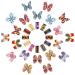 32 Pieces Butterfly Dreadlocks Beads Hair Cuffs Clips Rings and Dreadlocks Beads Hair Tube Beads Colorful Braiding Hair Jewelry for Women Girls Hair Accessories