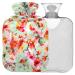 NAANLE hot hot water bottle with the cherry blossom Transparent hot water bottle heat bottle for back pain relief handfoot warmer neck warmth and cold therapy 1l