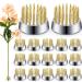 Kritkin 24 Pieces Flower Frogs for Arrangements Mini Round Flower Arranger Flower Pin Holder Fixed Tools for Floral Plant Small silver and yellow