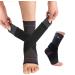 ABIRAM Foot Sleeve (Pair) with Compression Wrap Ankle Brace For Arch Ankle Support Football Basketball Volleyball Running For Sprained Foot Tendonitis Plantar Fasciitis Rose Large