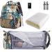 SndMor wrap bag Backpack diaper backpack with bed function of large multifunctional diaper bag with wrap pad stroller hook suitable for mom and dad desert camouflage patterns