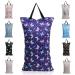 Mhwan Wetbags kindergarten naspocket waterproof double -zone lock pocket for hanging washable and reusable suitable for baby diapers fitness beach pool wet bag (butterfly) DW06 40x70cm