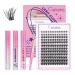 Crislashes eyelashes Extensions Lash Extension 144PCS D CURL Mix8-16mm eyelash set with eyelash glue and eyelash remover eyelashes Applicator for beginners (kit04-d mix) 1 piece (1 Pack) eyelash set 5PCs