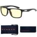 Gunnar gaming and computer glasses - intercept onyx frame amber lenses - 65% blue light and 100% UV protection - strength + 2.0 - Premium blue -light glasses - reduced eye load