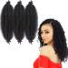 3 Packs Springy Afro Twist Hair 16 Inch IXIMII Pre-Separated Kinky Marley Twist Braiding Hair Soft Synthetic Crochet Hair Extensions for Spring Twists and Bomb Twists Style Natural Black Color 16 Inch(Pack of 3) 1B