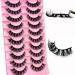 10 Pairs 3D Russian False Eyelashes - Natural Look Curly Cat Eye D Curl 808 | Wispy Volume Lashes for Stunning Eyes - Buy Online on GoSupps.com