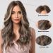 HAIRCUBE Brown Curly Wig for Women | Synthetic Hair with Highlights and Middle Parting - Buy Online on GoSupps.com