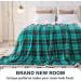 Plaid Sherpa Throw Blanket - Warm Cozy Soft Fleece Throw for Couch Bed Sofa - Reversible Fluffy Plush Blanket for Adults - Green 60 x 80 - Buy Online on GoSupps.com