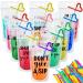 Drink Pouches with Straws Plastic Drink Bags with Zipper Party Beverage Bags Juice Pouches for Adults and Teens (36 Sets 9 Styles) 36 9 Styles