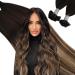 UGEAT PRE BONDED FLAT TIP BONGING REAL HAIR BALAYAGE OMBRE KERATIN FUSION GLUE TIPS TIPS NATURAL BLACK to dark brown and blonde #1b/4/27 (20Zoll 50g/50S) 20 inch 3.Flat Tip #1b/4/27